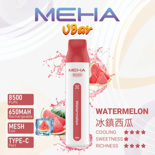 7784141f32d122351762af7166b7f5fa.webp MEHA VBar 魅嗨小白條8500口拋棄式電子煙 長效容量設計 輕巧條形外觀 日常攜帶使用推薦 台灣現貨