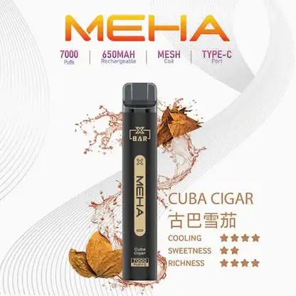 MEHA-XBAR-拋棄式-7000口小黑條-1.webp MEHA XBAR 魅嗨小黑條7000口拋棄式電子煙 長效容量設計 個性條形外觀 日常攜帶使用推薦 台灣現貨