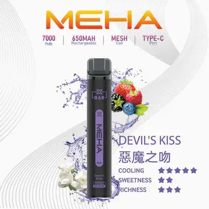 MEHA-XBAR-拋棄式-7000口小黑條-12.webp MEHA XBAR 魅嗨小黑條7000口拋棄式電子煙 長效容量設計 個性條形外觀 日常攜帶使用推薦 台灣現貨