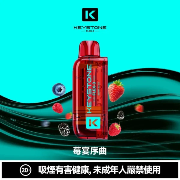 【買一盒煙彈送主機】KEYSTONE FLEX-3 鑰石 25000口拋棄式電子煙 便攜輕巧機身  外出使用推薦 台灣現貨