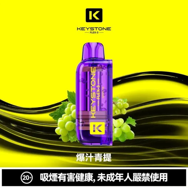 【買一盒煙彈送主機】KEYSTONE FLEX-3 鑰石 25000口拋棄式電子煙 便攜輕巧機身  外出使用推薦 台灣現貨