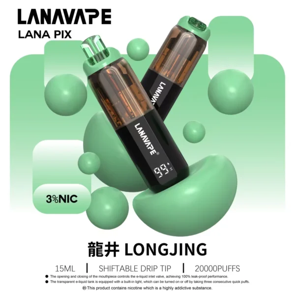 LANA-PIX-閃光彈-一次性20000口-龍井 LANA PIX 閃光彈 20000口拋棄式電子煙 便攜輕巧機身 獨家可折疊式吸嘴 外出使用推薦 台灣現貨